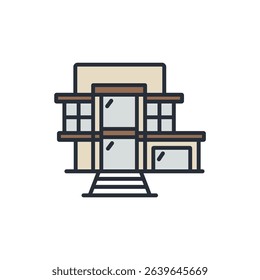luxury villa icons isolated on White Background. Flat style design