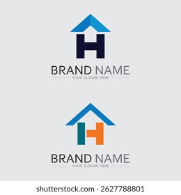 Logotipo de moradia de luxo com destaques de ouro