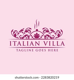 Luxury Villa Logo - Hotel Logo - Restaurant Logo - Floral logo
