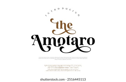 Luxo vintage alfabeto letras fonte e número. Tipografia elegante clássico lettering serif fontes decorativo casamento conceito retro. ilustração vetorial