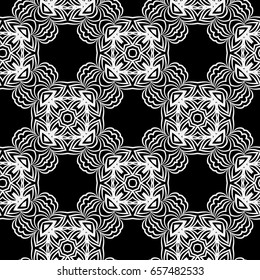 luxury vintage background. seamless vector pattern. black, white color. for wallpaper, design, textile