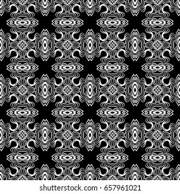 luxury vintage background. seamless vector pattern. black, white color. for wallpaper, design, textile