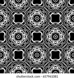 luxury vintage background. seamless vector pattern. black, white color. for wallpaper, design, textile