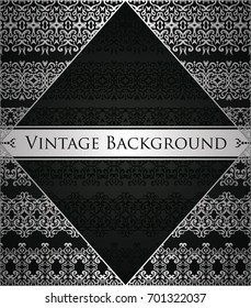 Luxury vintage background. Vector illustration with silver decoration   