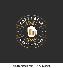 Luxury Vintage Beer Logo Design, Luxury Vintage Label Logotype vector design