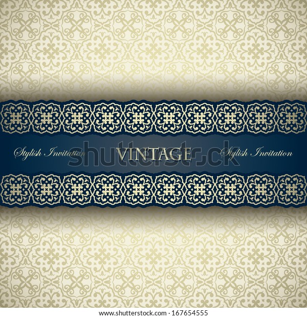 Luxury vintage card. Seamless ornamental\
background, Vintage\
frame