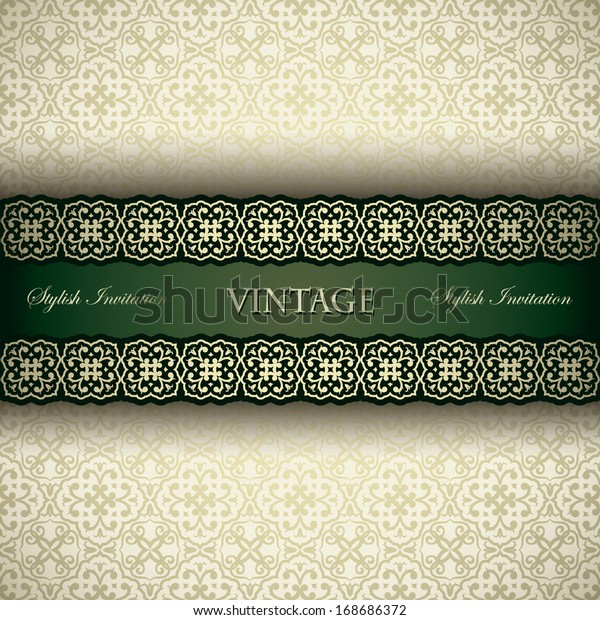 Luxury vintage card. Seamless ornamental
background, Vintage
border