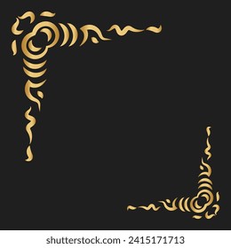 Luxury vintage corner frame gold color vector element. Classic swirl divider pattern ornament. Filigree design calligraphic decoration for frame, greeting card, invitation, menu, certificate.