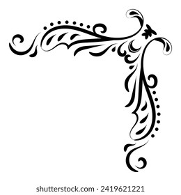 Luxury vintage corner frame vector element. Classic swirl divider pattern ornament. Filigree design calligraphic decoration for frame, greeting card, invitation, menu, certificate.