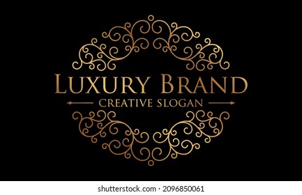 Luxury Vintage Crest Logo. Calligraphic Royal Emblems And Elements Elegant Decor. Vector Crest Monogram Ornament For Letter
