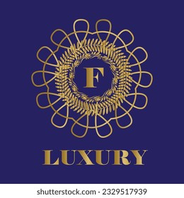 Luxury vintage crest logo. Calligraphic royal emblems and elements elegant deco. Vector crest monogram ornament for letter. Luxury logo template design vector illustration. Royal monogram crest brand