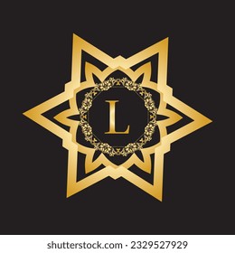 Luxury vintage crest logo. Calligraphic royal emblems and elements elegant deco. Vector crest monogram ornament for letter. Luxury logo template design vector illustration. Royal monogram crest brand