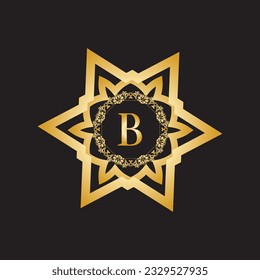 Luxury vintage crest logo. Calligraphic royal emblems and elements elegant deco. Vector crest monogram ornament for letter. Luxury logo template design vector illustration. Royal monogram crest brand