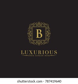 Luxury vintage crest logo. Calligraphic royal emblems and elements elegant decor. Vector crest monogram ornament for letter