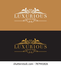 Luxury vintage crest logo. Calligraphic royal emblems and elements elegant decor. Vector crest monogram ornament for letter