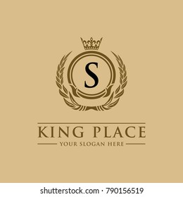 Luxury vintage crest logo. Calligraphic royal emblems and elements elegant decor. Vector crest monogram ornament for letter