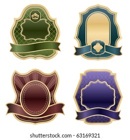 luxury vintage emblems - vector set