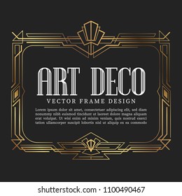 Luxury vintage frame art deco style. vector illustration