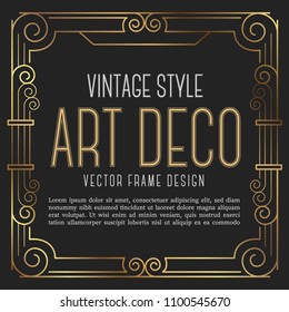 Luxury vintage frame art deco style. vector illustration