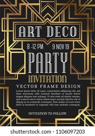 Luxury vintage frame art deco style. vector illustration