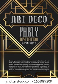 Luxury vintage frame art deco style. vector illustration