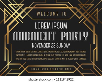 Luxury vintage frame art deco style. vector illustration