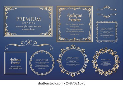 Luxury vintage frame design set
