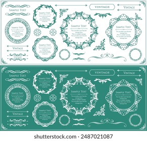 Luxury vintage frame design set