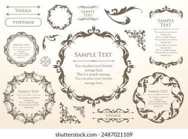 Luxury vintage frame design set