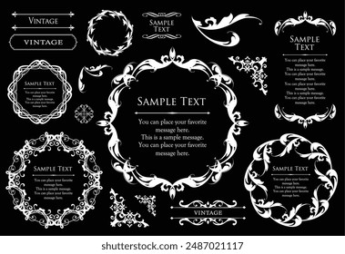 Luxury vintage frame design set