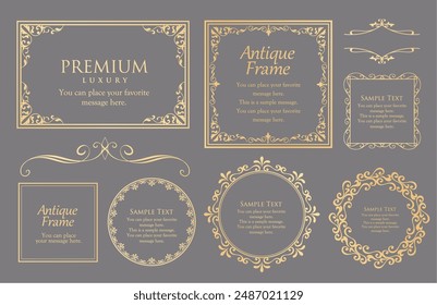 Luxury vintage frame design set