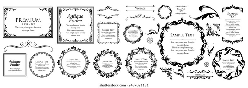 Luxury vintage frame design set