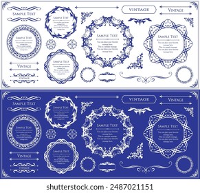 Luxury vintage frame design set