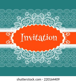 Luxury vintage frame template, invitation design, cute vector illustration