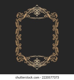 Luxury vintage golden baroque ornament frame 