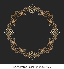Luxury vintage golden baroque ornament frame 