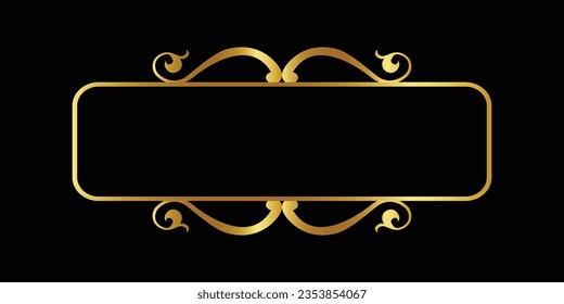 Luxus-Vintage-goldener Rahmen Rechteck Rand Ecke bearbeitbare Dekoration Hintergrund-Bild Vektorgrafik