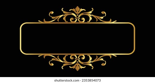 Luxury vintage golden frames rectangle border corner editable decoration background image vector