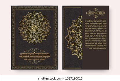 Luxury vintage golden vector invitation card template 