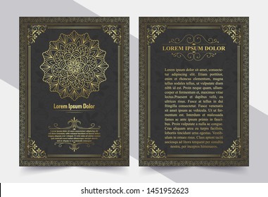 Luxury vintage golden vector invitation card template.