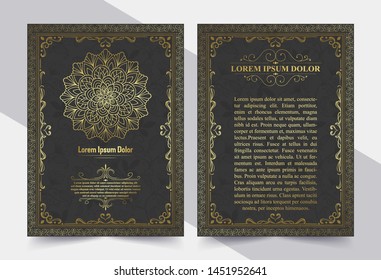 Luxury vintage golden vector invitation card template.