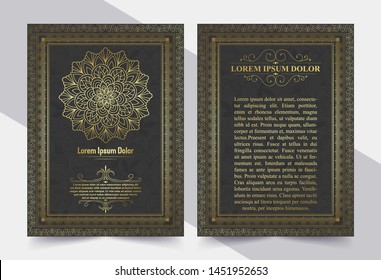 Luxury vintage golden vector invitation card template.