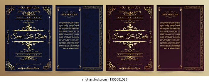 Luxury vintage golden vector invitation card template 