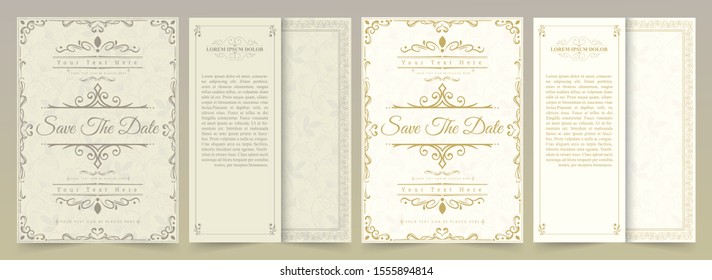 Luxury vintage golden vector invitation card template 