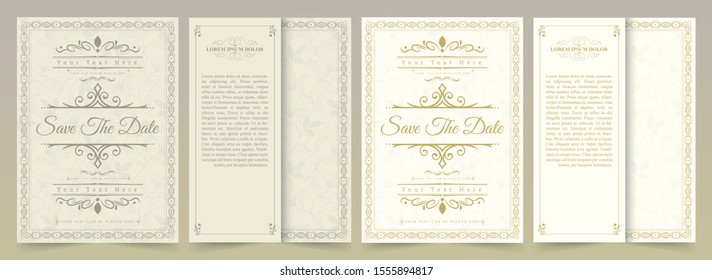 Luxury vintage golden vector invitation card template 