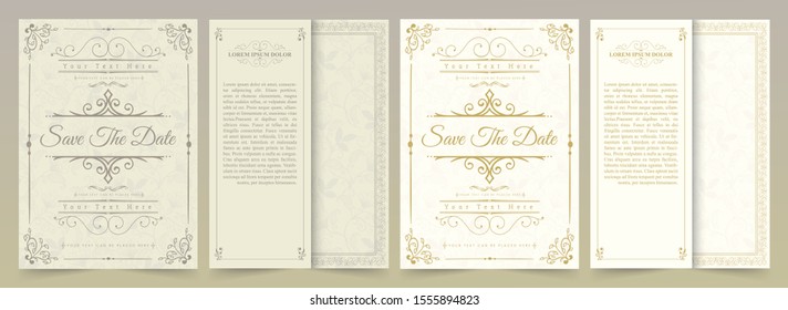 Luxury vintage golden vector invitation card template 