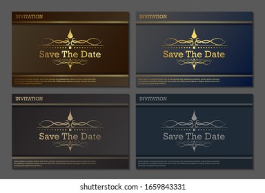 Luxury vintage golden vector invitation card template	