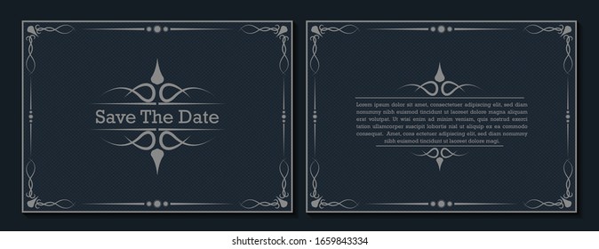 Luxury vintage golden vector invitation card template	