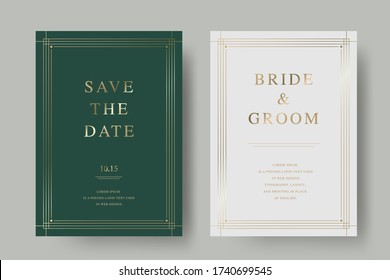 Luxury vintage golden vector invitation card template 