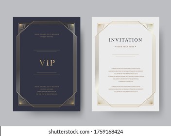 Luxury vintage golden vector invitation card template 